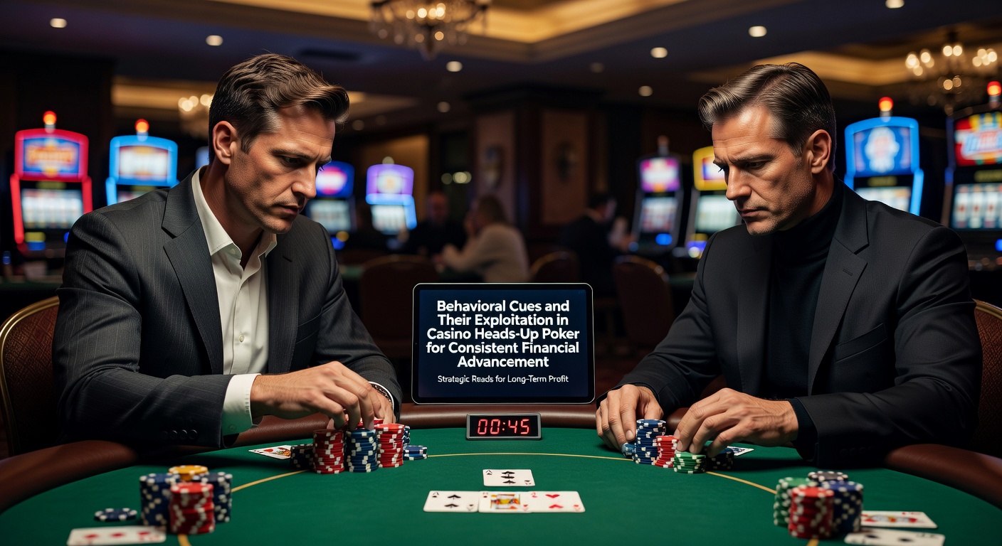 Casino heads-up poker table showing players engaged in a match with visible behavioral patterns