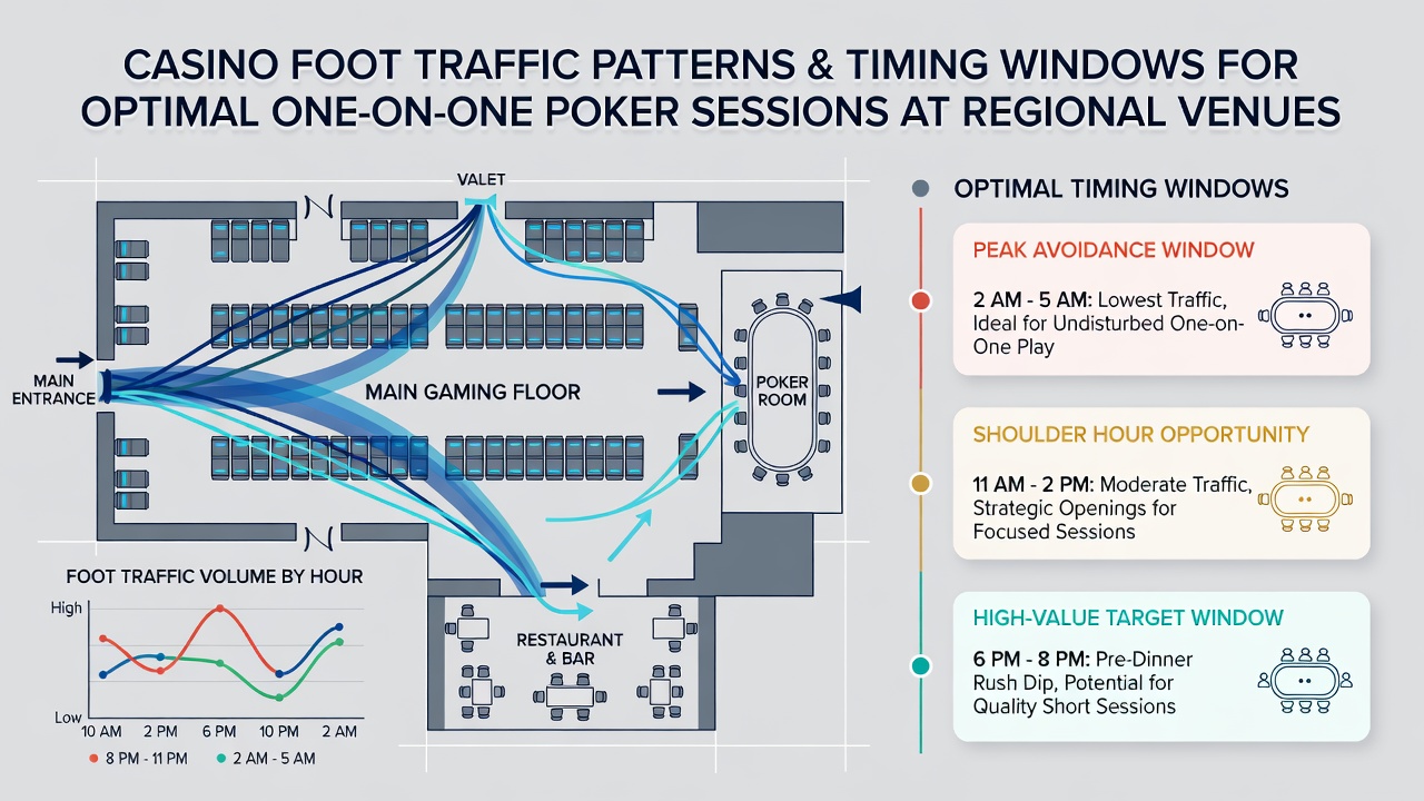 Casino floor layout showing player movement patterns during peak hours at a regional venue