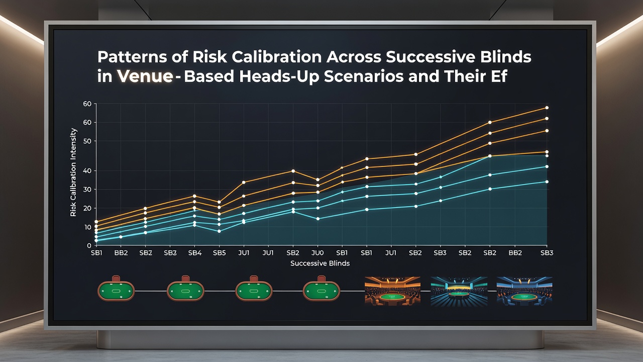 Detailed view of poker chips and blind buttons illustrating risk calibration points at different blind levels